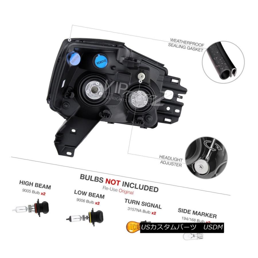 ヘッドライト 2004-2015のための煙タイタンV8 5.6Lダークフロントヘッドライト04-07 Armada LEFT + RIGHT SMOKの画像