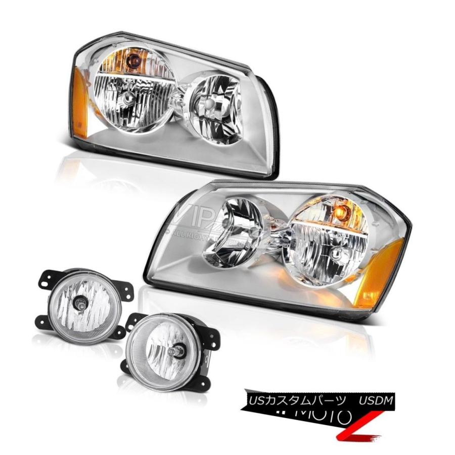 ヘッドライト 05-07ダッジマグナムセスターリングクロムフォグライトヘッドライトクリスタルレンズアセンブリ 05-07 Dodge Magnum S