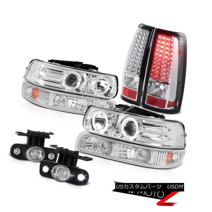 前照灯 99-02 Silverado DevilのCCFL Haloリム前照灯Bright LEDテールフォグライトFoglight 9 車、バイク、自転車-その他ライト-ライト、レンズ