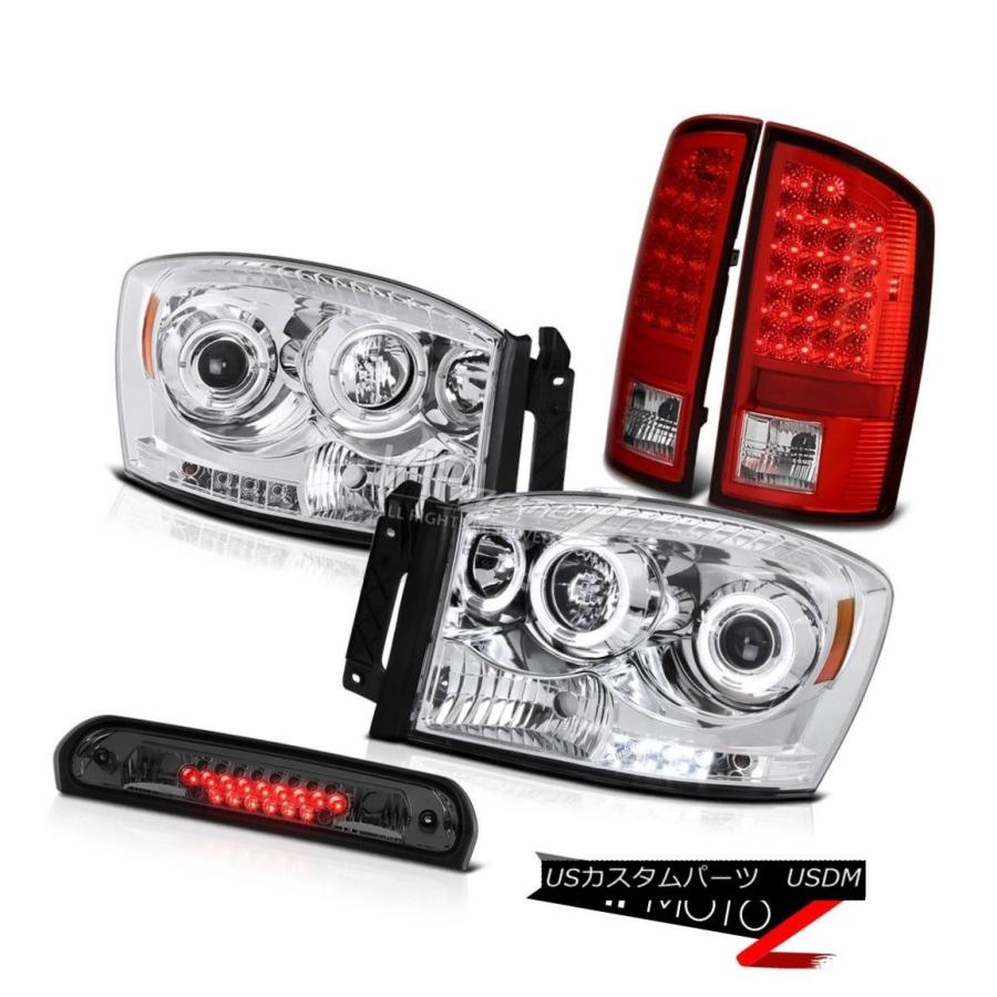 前照灯 2006 Dodge Ram 1500 Halo LED映写機前照灯Rosso Red Tail Lights High ライト、レンズ-車、バイク、自転車