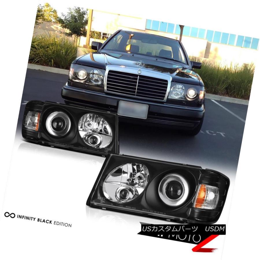 ヘッドライト [LED LOW BEAM] 86-93 W124ブラックヘッドライトM-BENZ E-CLASS 300Eヘッドランプアセンブリ [L｜usdm｜02