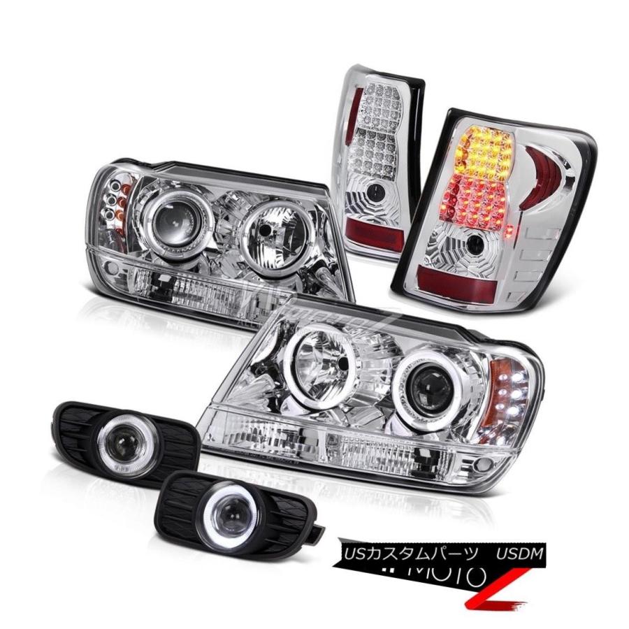 前照灯 L + Rハロープロジェクタークリスタルヘッドライト+ LEDテールランプ+フォグランプ99-03 Laredo WG L+R Halo 車、バイク、自転車-その他ライト-自動車