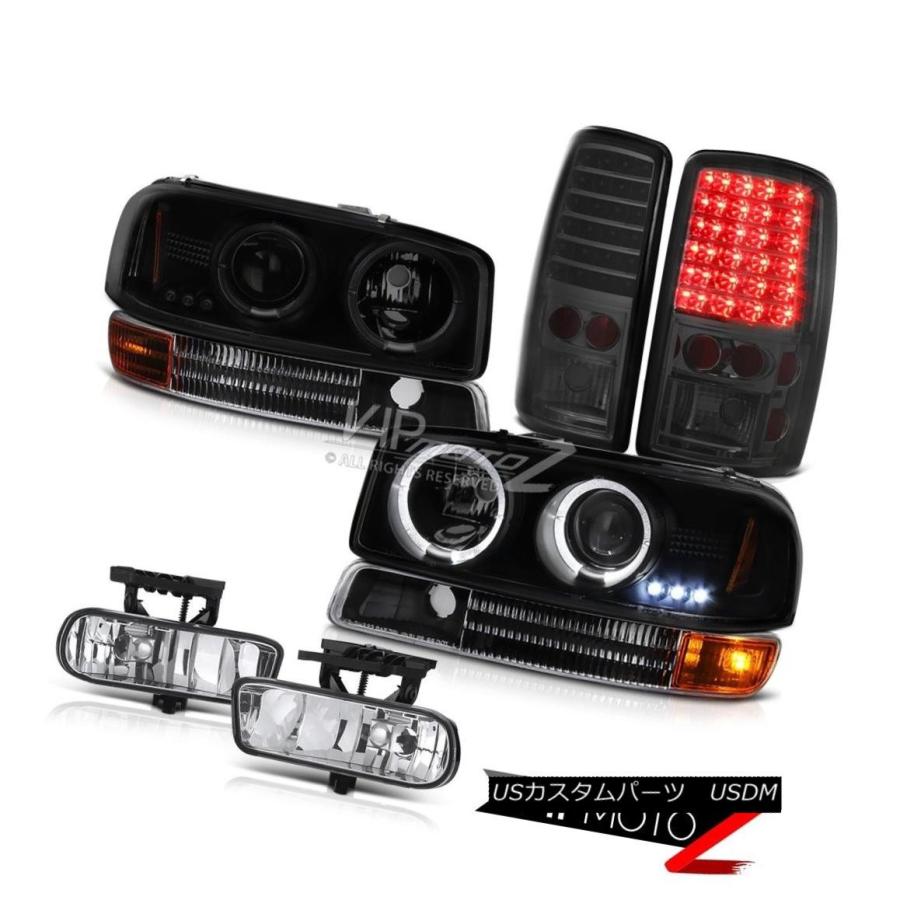 前照灯 Sinister Black LED HaloヘッドライトスモークテールライトFogLamp 00-06ユーコンXL 8.1L Sini 車、バイク、自転車-ライト、レンズ