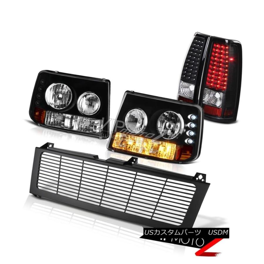 前照灯 ブラックバンパーヘッドライトマットテールライトグリル1999-2002シルバラードDuraMax 6.6L Black Bumper H その他ライト-自動車