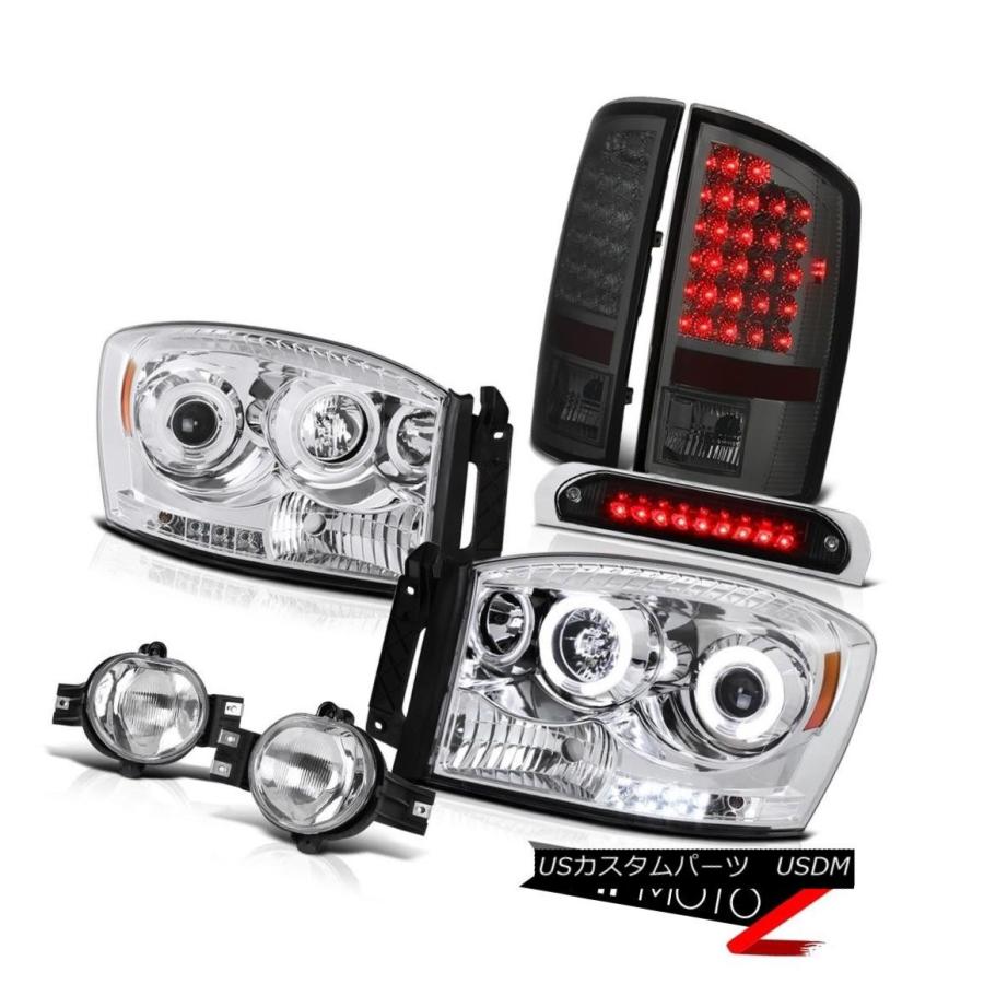 前照灯 2006 Dodge Ram DRL Halo CCFLヘッドライトスモークLEDブレーキランプユーロフォグカーゴ 2006 Dodge 自動車-その他ライト-ライト、レンズ