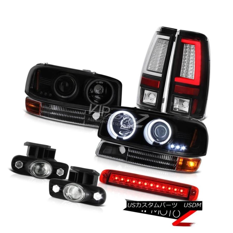 前照灯 99-02シ内鰓6.6Lテールランプルーフキャブランプパーキング霧CCFLヘッドライトデュアルヘイロー 99-02 Sierra 6.6L T 自動車-その他ライト