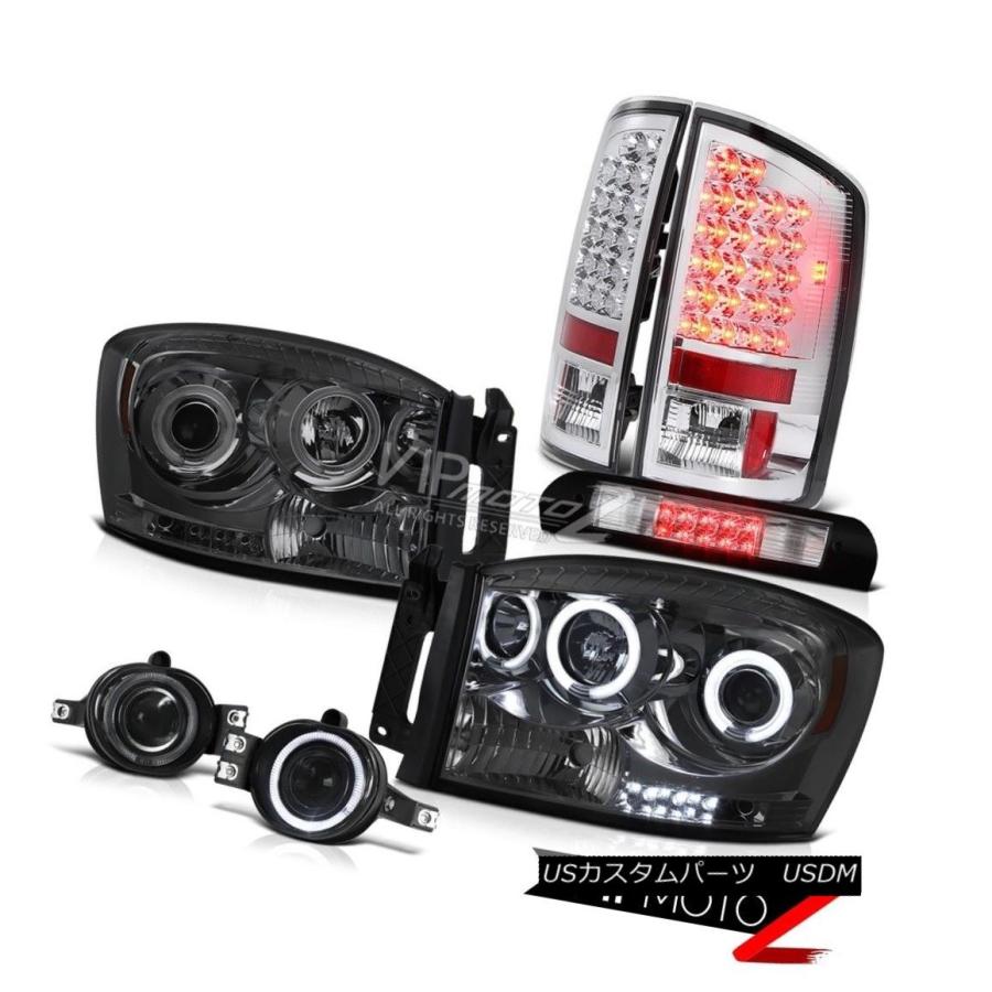 前照灯 煙CCFL前照灯LEDタイルランププロジェクターFoglights 3rd 06 Dodge Ram SRT-10 Smoke C 車、バイク、自転車-その他ライト-自動車
