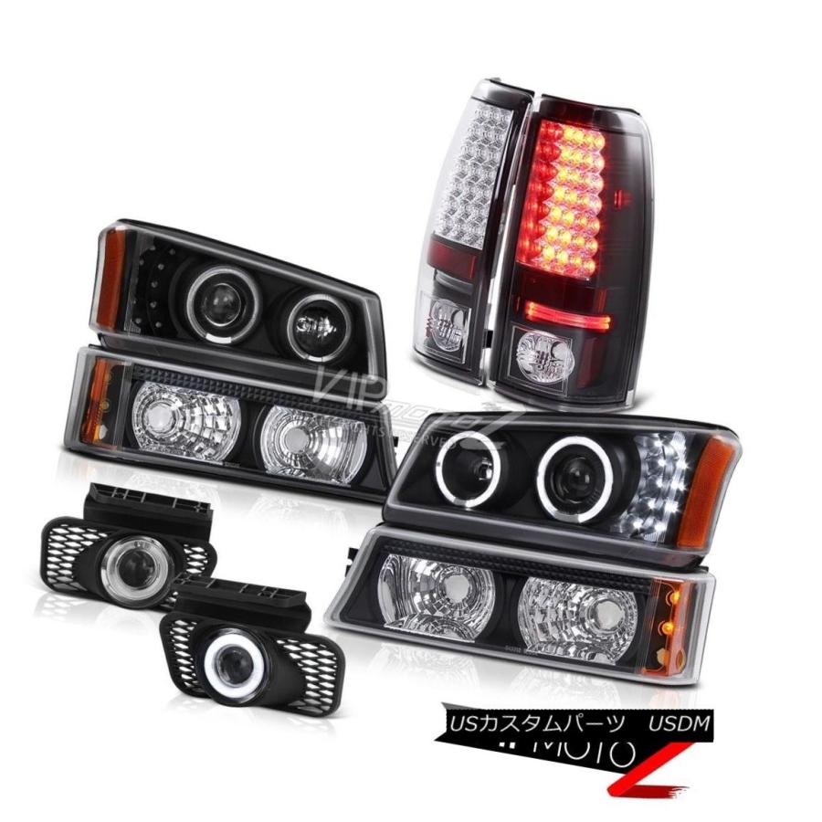 前照灯 ブラックヘッドライトプロジェクタークリスタルバンパーLEDテールランプFoglamp 03-06 Silverado Black Hea その他ライト-自動車