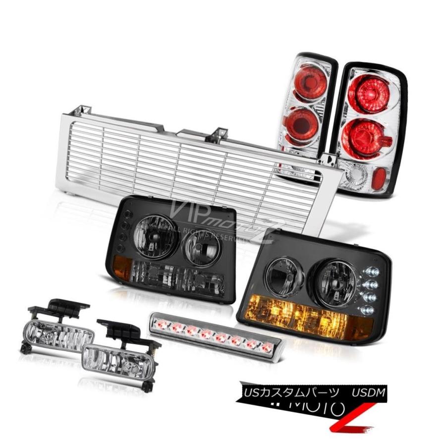 前照灯 スモークヘッドランプユーロリアタイヤランプフォグハイLEDクローム小料理屋00-06タホLT Smoke Headlamps Euro R ライト、レンズ-自動車