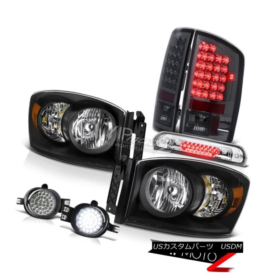 前照灯 ブラックヘッドライトスモークテールライトLEDフォグライト3rd打ちきり2006 Dodge Ram SRT-10 Black Head ライト、レンズ-車、バイク、自転車-その他ライト