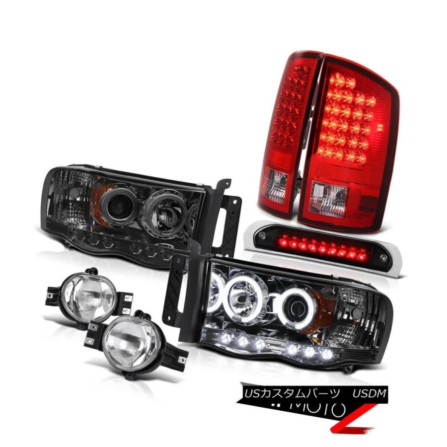 前照灯 2002-2005 Ram SLT Halo DRLヘッドライトレッドテールライトバンパーフォグブラック3RD LED 2002-200 車、バイク、自転車-自動車