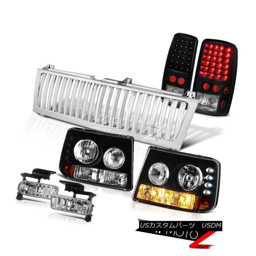 前照灯 00 01 02 03 04 05 06都市近郊部の自動車駐車場前照灯LED Taillamp Chrome Fog Grille 00 ライト、レンズ-車、バイク、自転車