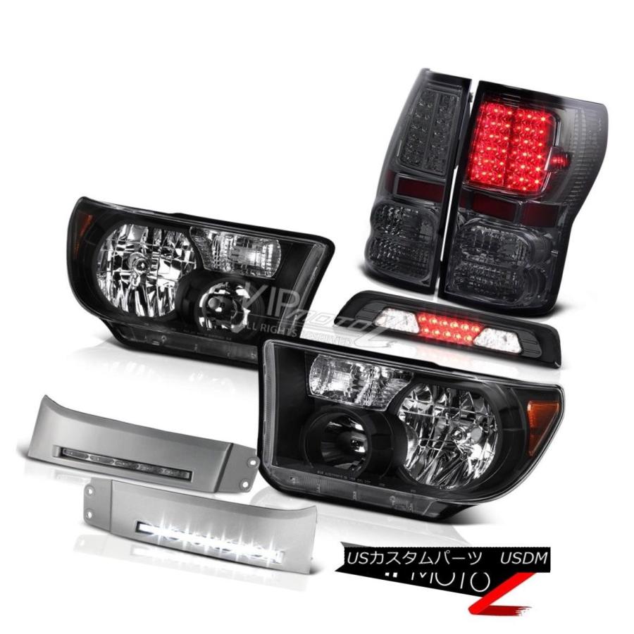 前照灯 2007-2013トヨタトンドラSR5ブラックヘッドランプDRLストリップサードブレーキランプタイルランプ 2007-2013 Toyo その他ライト-自動車