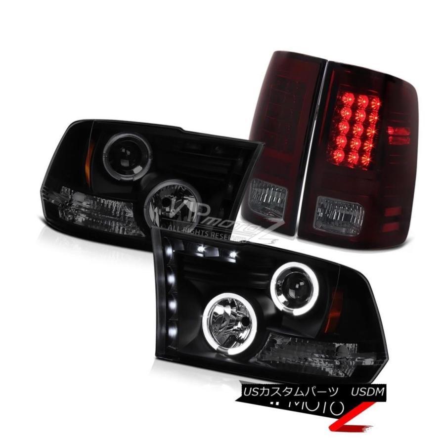 前照灯 Smoke Red LEDの燈台Halo前照灯2009 2010 2011-2015 2016 2017 Dodge Ram Sm 自動車-車、バイク、自転車