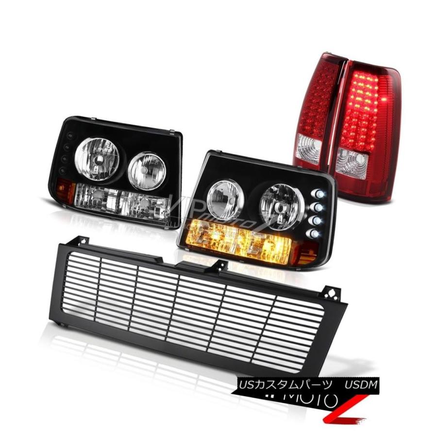 前照灯 ブラックバンパーヘッドライトBright L.E.D Taillamps Grille 99-02 Silverado 4.3L V6 その他ライト-ライト、レンズ