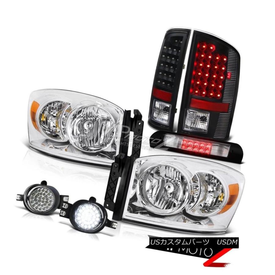 前照灯 西洋ナシ耳あたらしい前照灯黒いことLEDテールライトフォグランプ第3ブレーキカーゴ2006ドッジラム Pair New Headlights 自動車-ライト、レンズ-その他ライト