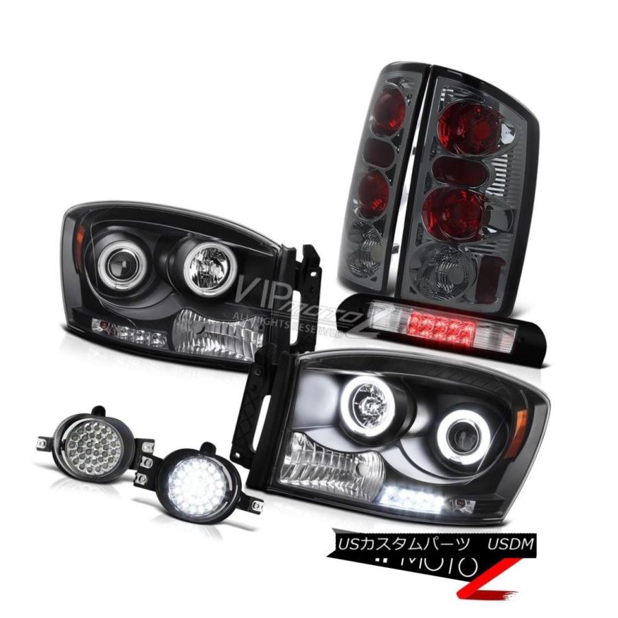 前照灯 ヘッドランプスモークリアブレーキランプLEDトリムフォグハイカーゴ2006ドッジラムヘミ Headlamp Smoke Rear Bra 自動車-ライト、レンズ