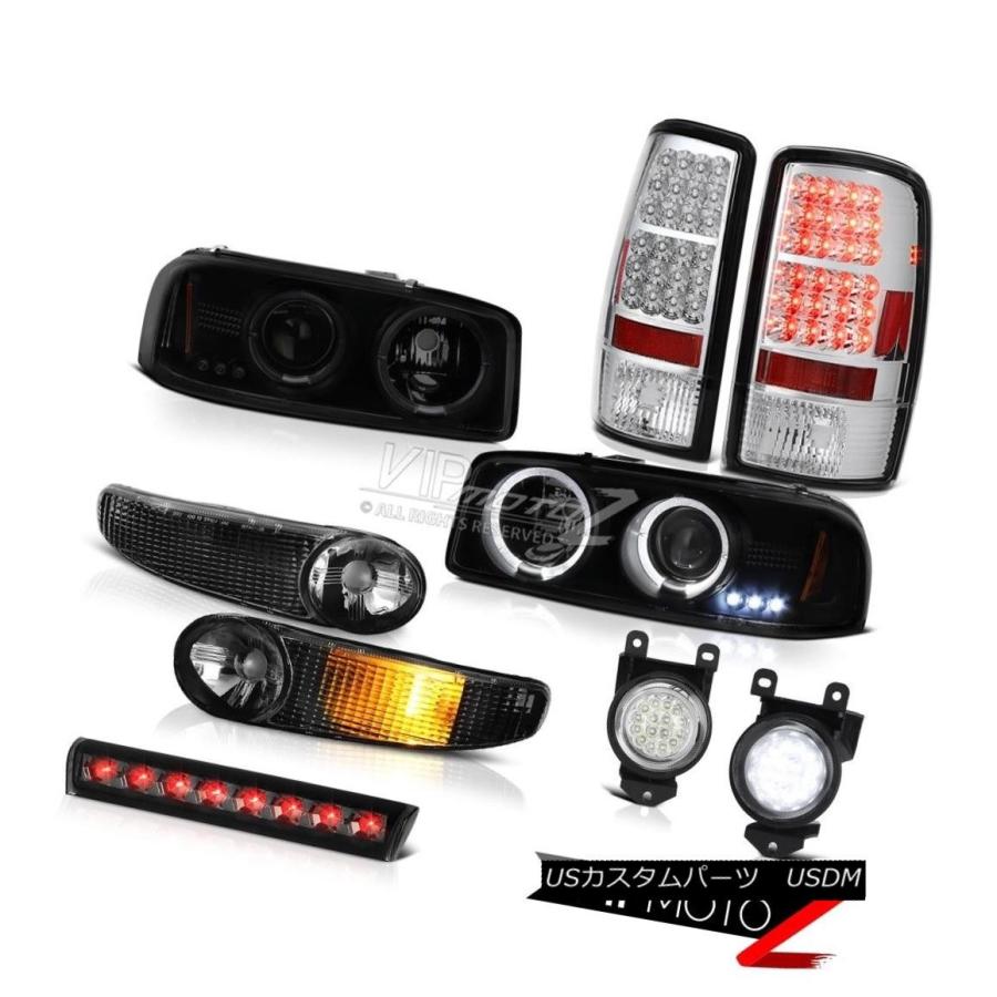 前照灯 ヘイローヘッドライトブラックパーキングテールライトFoglights 3rd Brake 00-2006 GMC Yukon Halo ライト、レンズ-車、バイク、自転車