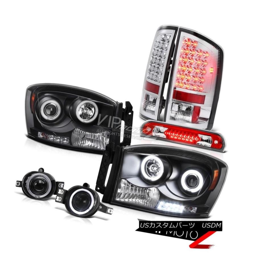 前照灯 黒いことCCFLリングヘッドライトブレーキターンライトHalo Fog LED 3rd 2006 Dodge Ram 2500 Blac ライト、レンズ-車、バイク、自転車