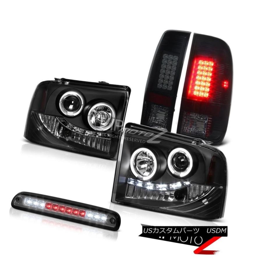 前照灯 ブラックプロジェクターヘッドライトスモークティント付き添い人LEDテールライトルーフストップ05 06 07 F250 Black Proje 自動車-ライト、レンズ-その他ライト