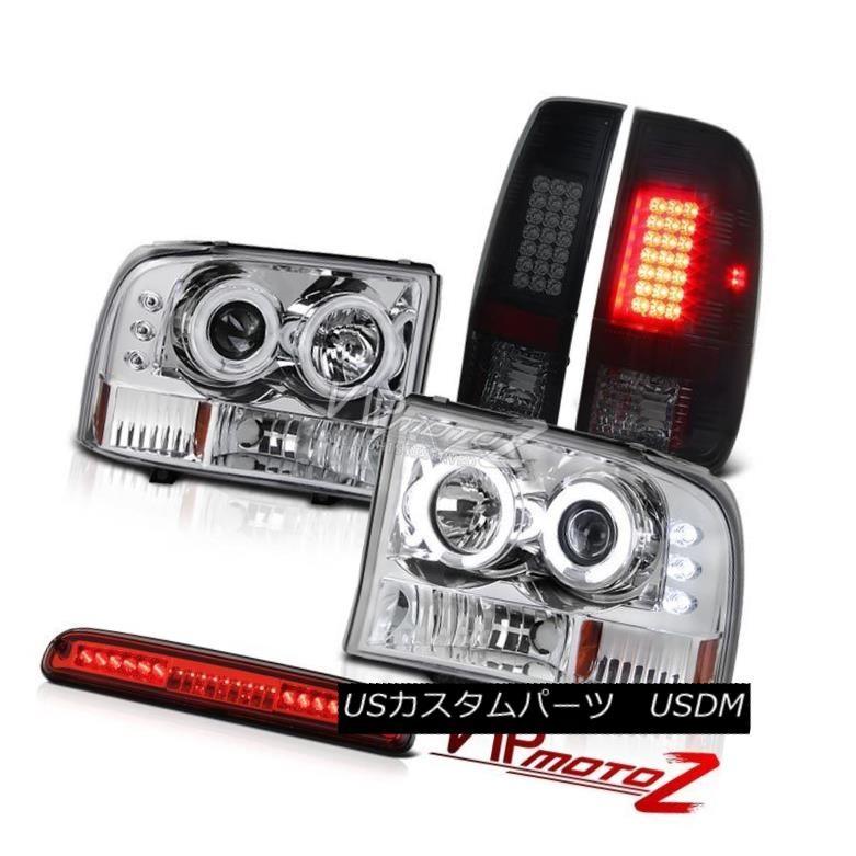 前照灯 CCFL Halo前照灯堕落腐敗黒LEDブレーキランプワインレッドThird 1999-2004 F350 CCFL Halo Hea その他ライト-自動車-ライト、レンズ