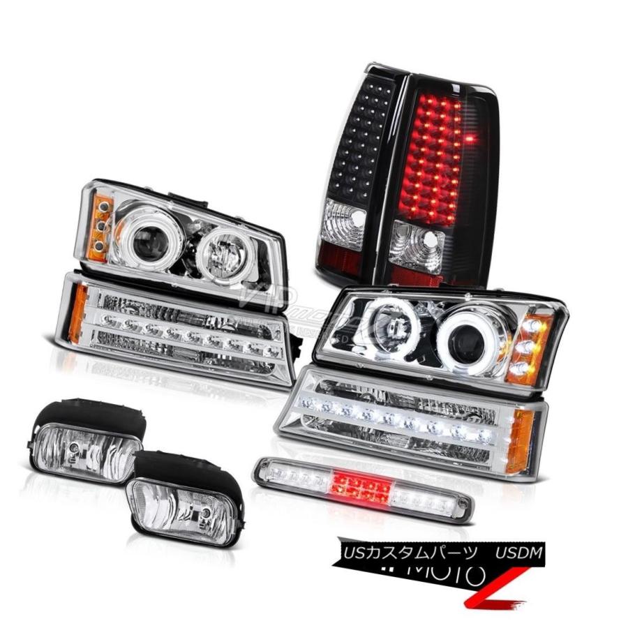 前照灯 03-06 SilveradoフォグライトルーフキャブライトシグナルヘッドランプInky Black Tillights 03-06 S 車、バイク、自転車-自動車