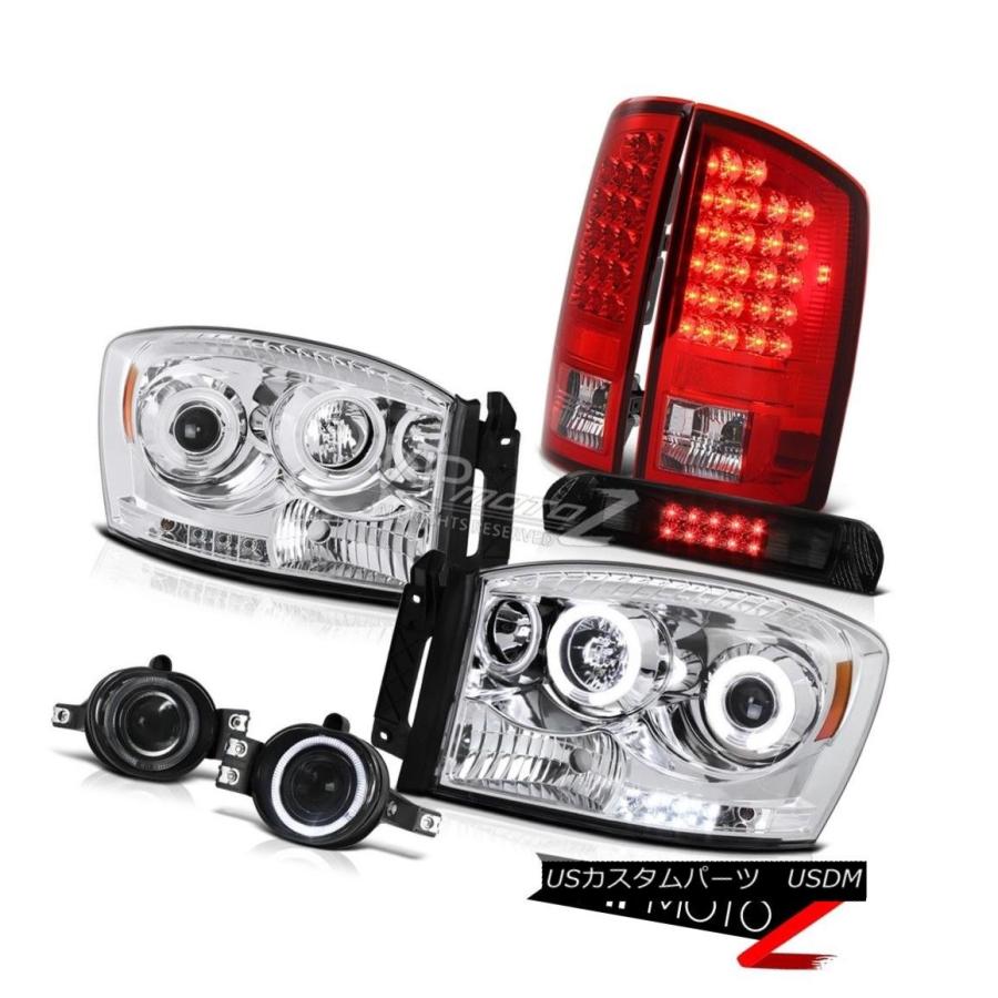 前照灯 リムヘッドライトレッドLEDテールライトプロジェクタードライビングフォグハイストップ06 Dodge Ram ST Rim Headli 自動車-車、バイク、自転車-その他ライト