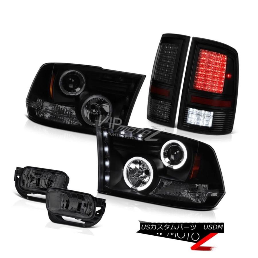 前照灯 10-17 Ram 2500 3500 SLTテールランプチタンスモークフォグライトヘッドランプハローリング 10-17 Ram 250 車、バイク、自転車-ライト、レンズ-自動車