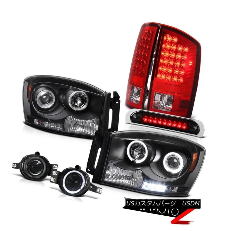 前照灯 デュアルヘイローヘッドライトLEDテールライトプロジェクターフォグハイストップブラック2006 Ram 3500 Dual Halo H その他ライト-ライト、レンズ-自動車