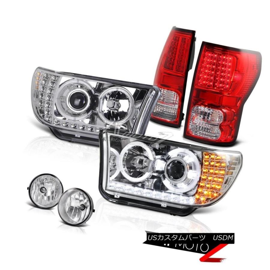 前照灯 2007-2013 TOYOTA TUNDRAクローム映写機LED前照灯+ SMDテールランプ+フォグランプ 2007-2 自動車-ライト、レンズ