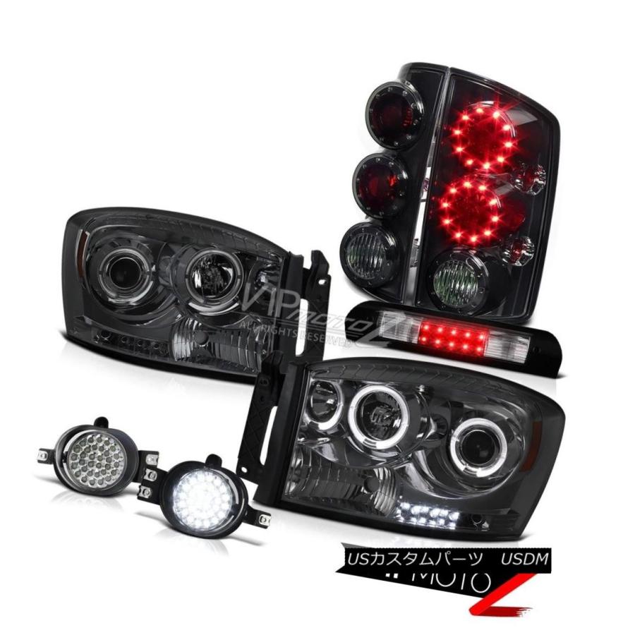 前照灯 ティントヘッドライトL.E.DテールランプSMDフォグライトブラック2006年第3回Dodge Ram Tint Headlights その他ライト-ライト、レンズ