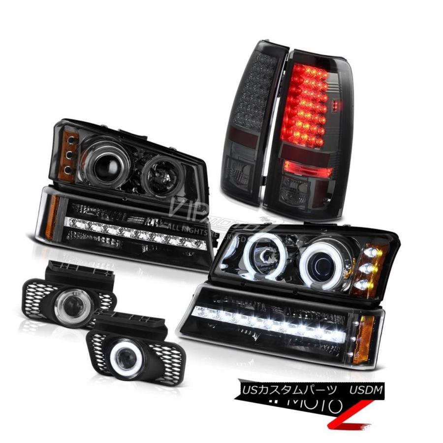 前照灯 2003-2006シルバラード3500固定ディスクフォグランプダークスモールテールバンパーランプヘッドライトSMD 2003-2006 Silv 自動車-車、バイク、自転車-ライト、レンズ