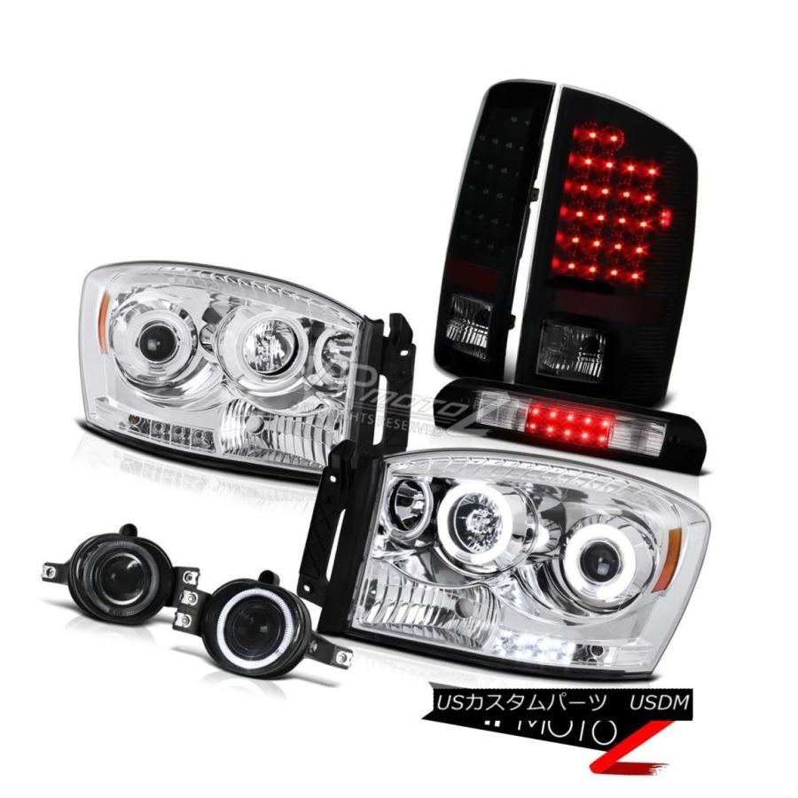 前照灯 ユーロCCFLリングヘッドランプL.E.Dリアテールライトフォッグハイ3rd LED 06 Dodge Ram V6 Euro CCFL 自動車-ライト、レンズ