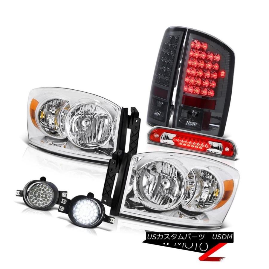 ヘッドライト クロームヘッドライトスモークテールランプ配線+ LEDフォグレッド2006ドッジラムターボディーゼル Chrome Headlights