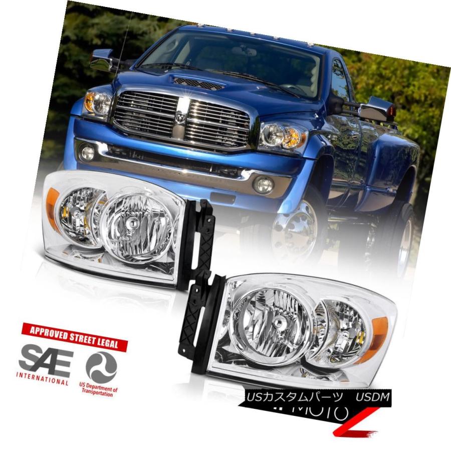 ヘッドライト クロームヘッドライトスモークテールランプ配線+ LEDフォグレッド2006ドッジラムターボディーゼル Chrome Headlights|usdm|02