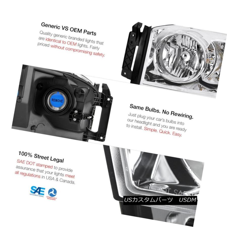 ヘッドライト クロームヘッドライトスモークテールランプ配線+ LEDフォグレッド2006ドッジラムターボディーゼル Chrome Headlights|usdm|03