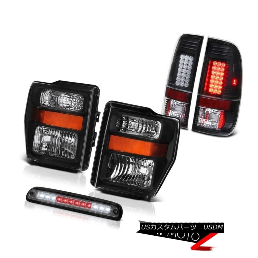 前照灯 LH + RHブラックヘッドランプルーフストップLED Tinted L.E.Dテールランプ2008-2010 Ford F250 LH 車、バイク、自転車-ライト、レンズ