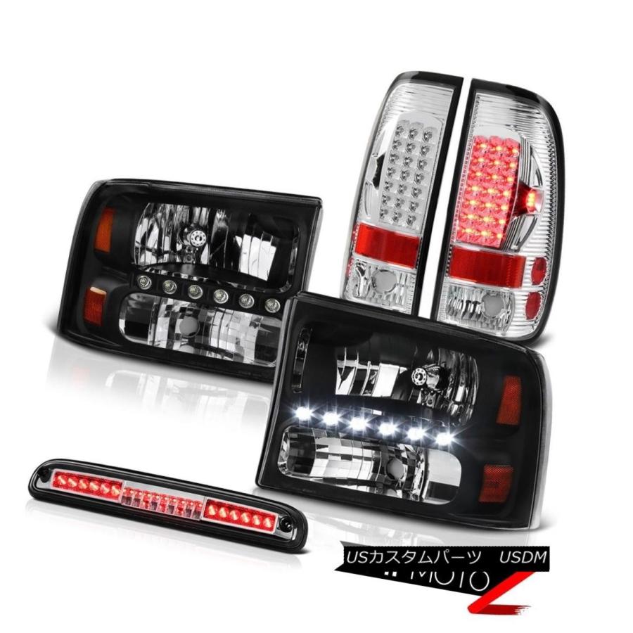 前照灯 L + Rブラックヘッドランプ第3ブレーキルーフカーゴLED 1999-2004 F250ハーレーダビッドソン L+R Black ヘリウム 自動車-ライト、レンズ