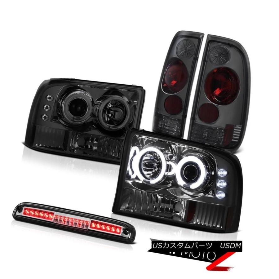 前照灯 CCFL RingHeadlightスモークリアブレーキランプクリア第3 LED 1999-2004 F250第一人者晩ご飯 CCFL R 車、バイク、自転車-自動車
