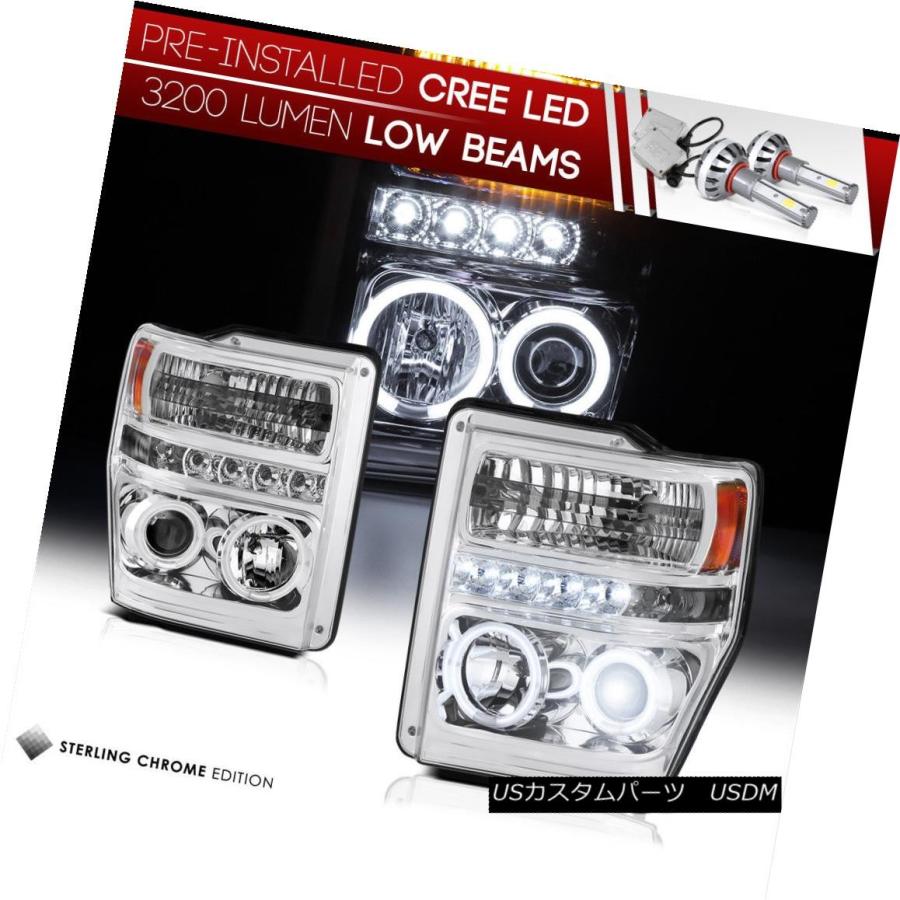 前照灯 \"組み入れるされたLEDロービーム\"" SUPERDUTY 2008-2010 F250 F350 F450ユーロHalo前照灯 \""INT" 自動車-その他ライト