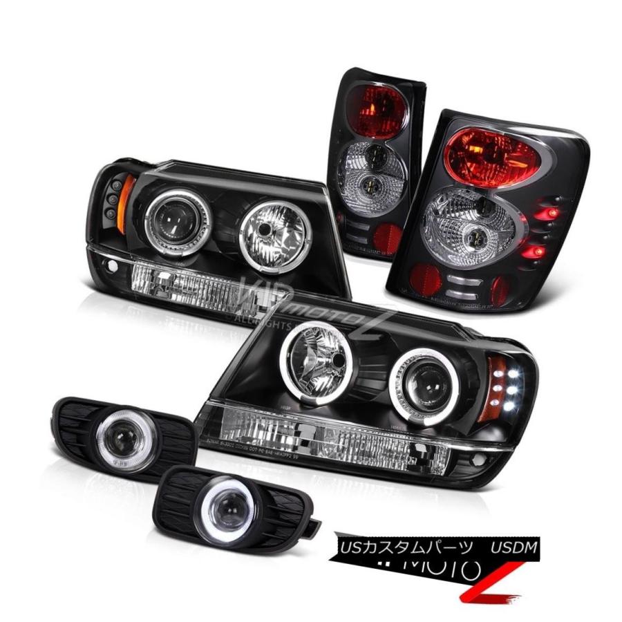 前照灯 BLACK月暈前照灯+尾っぽ ともし火+月暈映写機FOG照明ランプ99-03 JEEP GRAND その他ライト-自動車