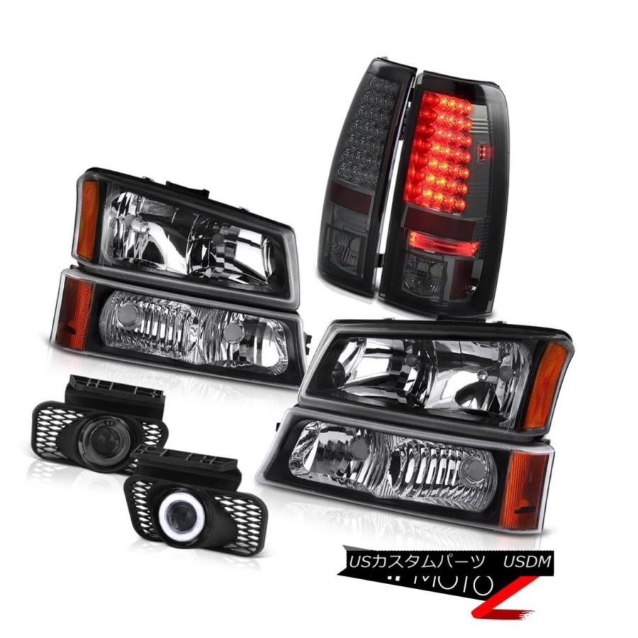 前照灯 ペアブラックヘッドランプパーキングバンパーブレーキテールライト導線Foglight Silverado WT Pair Black ヘリウム その他ライト-自動車