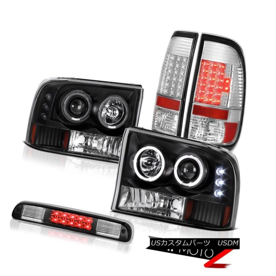 前照灯 黒いこと月暈LEDヘッドライトバルブブレーキテールライトルーフカーゴ1999-2004 Ford F250 Black Halo LE 車、バイク、自転車-その他ライト-自動車