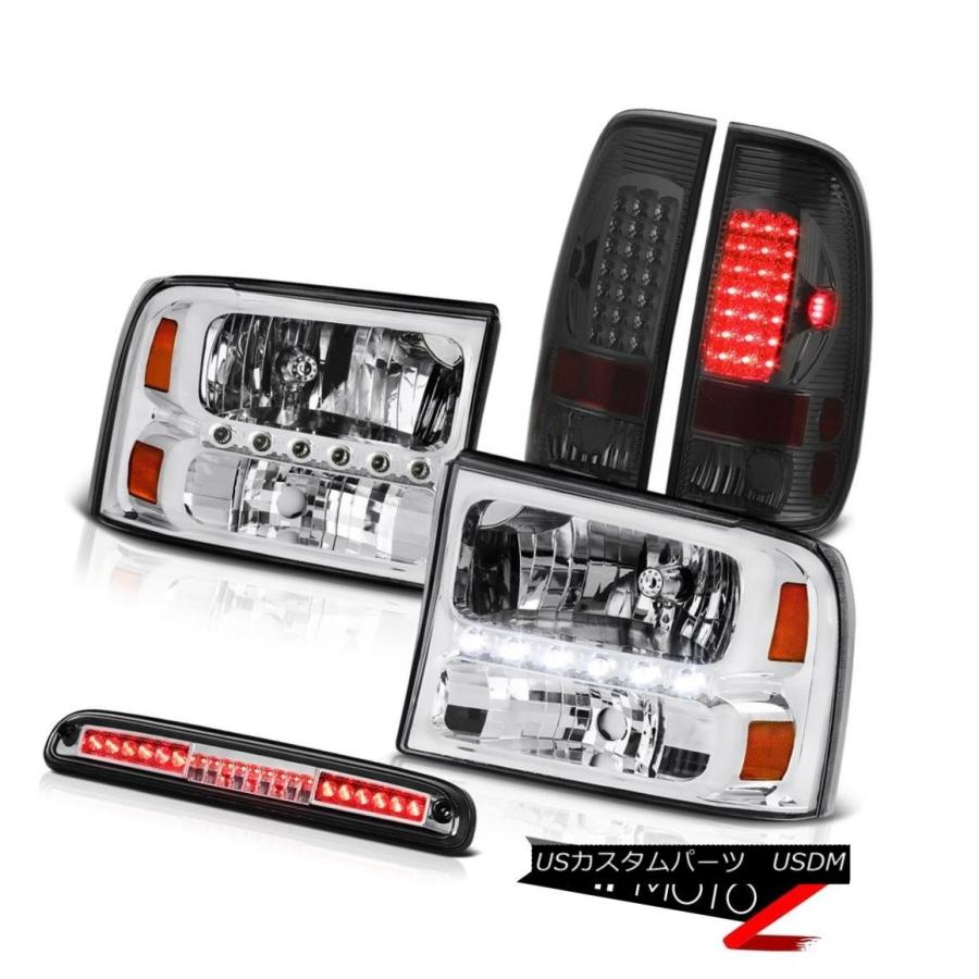前照灯 クリアヘッドライトスモークLED TailLight Chrome 3rd打ちきり99 00 01 02 03 04 F250 7.3L 車、バイク、自転車-ライト、レンズ
