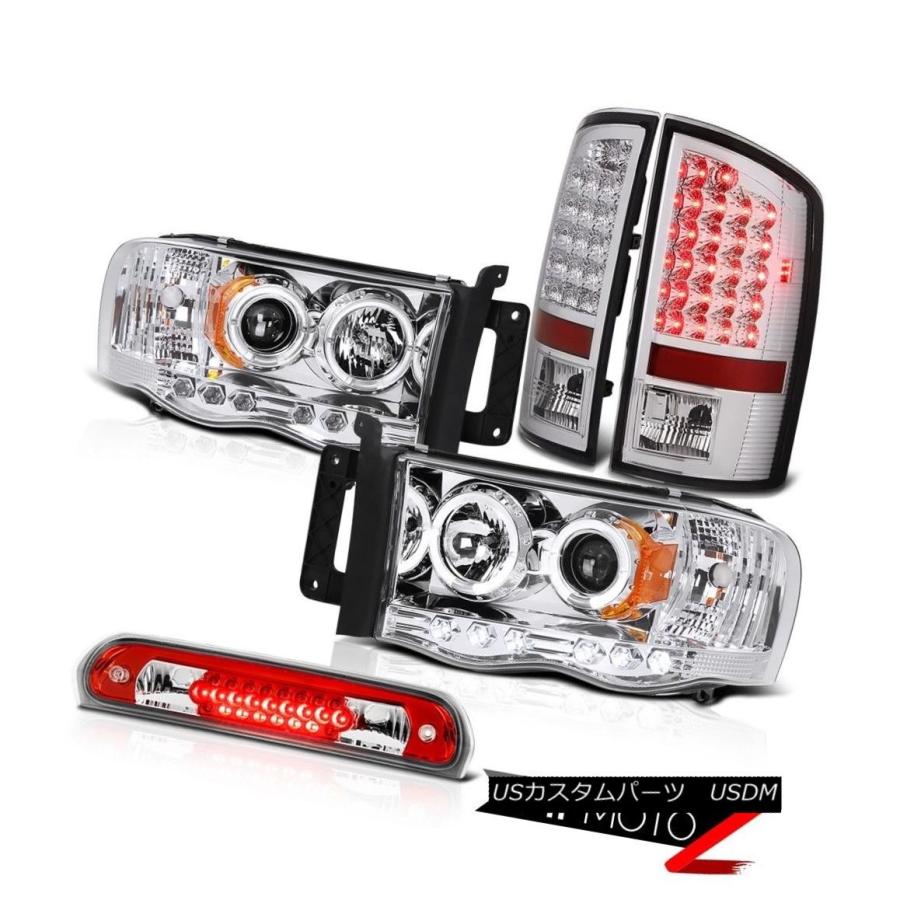 前照灯 エンジェルアイプロジェクターヘッドライトSMDテールランプ第3打ちきり赤LED 2002-2005 Ram V8 Angel Eye P 車、バイク、自転車-ライト、レンズ-自動車