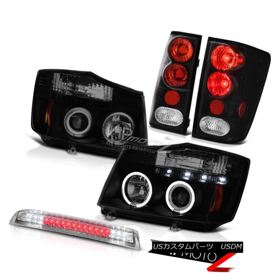 前照灯 スモークハローヘッドライトテールブレーキライトルーフLED読みやすい2004-2015五分五分タンPro-4X Smoked Halo Head ライト、レンズ-その他ライト