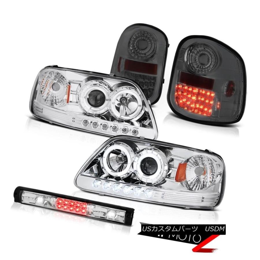 前照灯 LEDエンジェルアイヘッドライトスモークテイルライトユーロ1997年第3４半期Ford F150 Flareside LED Angel ライト、レンズ-自動車-車、バイク、自転車