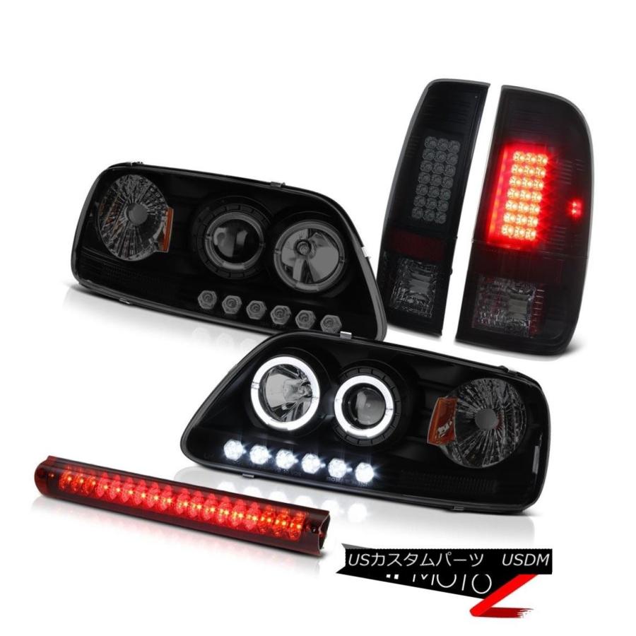 前照灯 映写機Halo LEDヘッドライトシニスターブラックブレーキランプルーフレッド99-01 Ford F150 Projector 車、バイク、自転車-その他ライト-ライト、レンズ