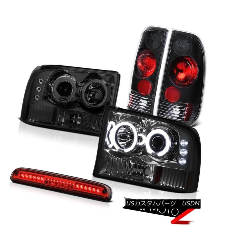 前照灯 人でなしの目CCFLハローヘッドライトテールランプ第3打ちきり赤いことLED 99-04 F350投げ縄 Devil's Eye CCFL 自動車-車、バイク、自転車-ライト、レンズ