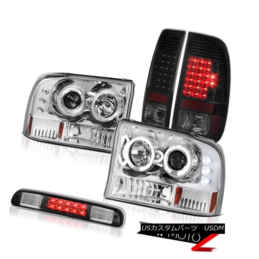 前照灯 2XエンジェルアイヘッドライトLEDテールランプ大屋根3rd 1999-2004 F350ハーレーダビッドソン 2X Angel Eye 車、バイク、自転車-自動車